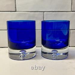 BLOCK Stockholm Cobalt Blue Pitcher & 5 Double Old Fashioned GlassesBubble Base