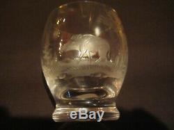 BOOK SET of 6 ETCHED CRYSTAL ROWLAND WARD DOUBLE OLD FASHIONED GLASSES