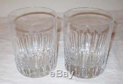 Baccarat 2 Double Old Fashioned Glass Rotary France Crystal Cut 1981 Barware