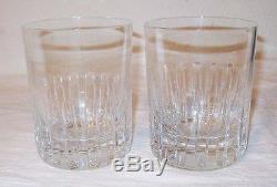 Baccarat 2 Double Old Fashioned Glass Rotary France Crystal Cut 1981 Barware