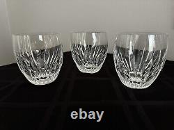 Baccarat Crystal Massena Tumbler Whiskey Double Old Fashioned Glasses Set 3