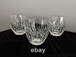 Baccarat Crystal Massena Tumbler Whiskey Double Old Fashioned Glasses Set 3