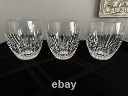 Baccarat Crystal Massena Tumbler Whiskey Double Old Fashioned Glasses Set 3