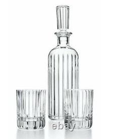 Baccarat Harmonie Crystal Decanter & 2 Matching Double Old-Fashioned Tumblers