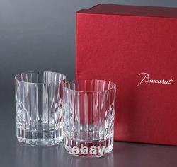 Baccarat Harmonie Crystal Double Old Fashioned Glasses Pair NEW