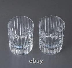 Baccarat Harmonie Crystal Double Old Fashioned Glasses Pair NEW