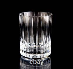 Baccarat Harmonie Double Old Fashioned Glasses Set 4 Crystal DOF Barware Signed