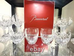 Baccarat Masséna Crystal Double Old Fashioned Tumblers Glasses Set of 4 Signed