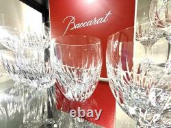Baccarat Masséna Crystal Double Old Fashioned Tumblers Glasses Set of 4 Signed