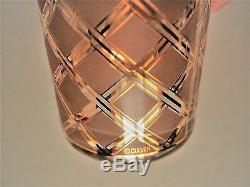 Barware Set of 6 Culver Double Old Fashioned Glasses/ Diamond Pattern & 22K Gold