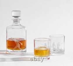 Baseball Decanter & Double Old Fashioned Glasses Set NEW FREE SHIPPING
