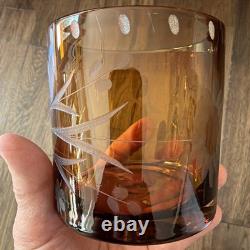 Bobby Flay Amber Etched Double Old Fashioned Whiskey Rocks Glasses Set Of 7