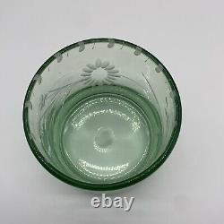 Bobby Flay Green Etched Double Old Fashioned Whiskey Rocks Glasses Set Of Six