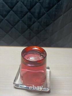 Bohemian Red Cut To Clear Double Old Fashioned Bar Glasses (6 +1)
