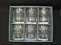 Boxed Set Of 6 Waterford Grainne Double Old Fashioned, Pristine Condition