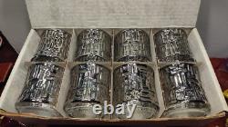 Boxed Set of 8 Libbey Artica Platinum 3.5 Double Old Fashioned Rocks Glasses