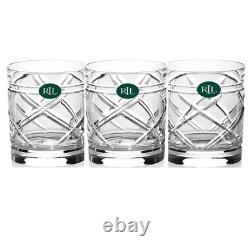 Brogan Double Old Fashioned Crystal Whiskey Glasses Ralph Lauren Drinkware Set 3