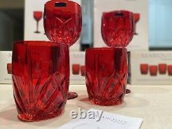 Brookside Red Double Old Fashioned Cup Set Of 4 MSRP $125 Made In Germany NIB