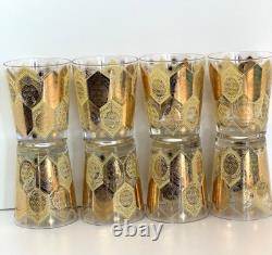 CERA 22K Gold Pineapple Double Old Fashioned Rocks Glasses Set Of 8 Ned Harris