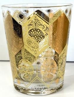 CERA 22K Gold Pineapple Double Old Fashioned Rocks Glasses Set Of 8 Ned Harris