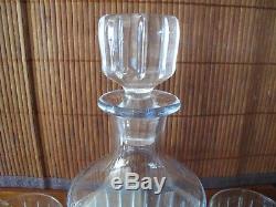 CHRISTOFLE IRIANA DECANTER & 5 Double Old Fashioned WHISKEY Glass