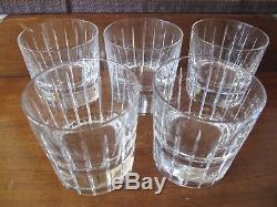 CHRISTOFLE IRIANA DECANTER & 5 Double Old Fashioned WHISKEY Glass
