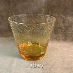 Cambridge glass mocha color 15 ounce Double old-fashioned Tumbler crackle