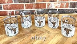 Cera 10 Year Dow Jones Average Double Old Fashioned Glasses 1958-1968 Set of 5