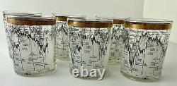 Cera Double Old Fashioned Glasses 1968-1978 Dow Jones Industrial Average 6