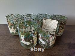 Cera Hunt of the Unicorn 22k Gold Set of 6 Double Old Fashioned