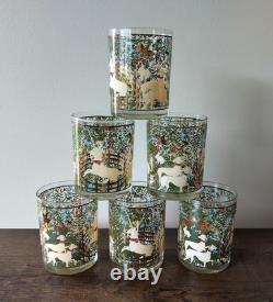 Cera Hunt of the Unicorn 22k Gold Set of 6 Double Old Fashioned