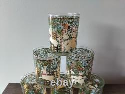 Cera Hunt of the Unicorn 22k Gold Set of 6 Double Old Fashioned