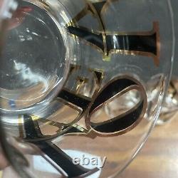 Cera Mcm Barware LOVE Double Old Fashion Whiskey Glasses Set 4 Pop Art