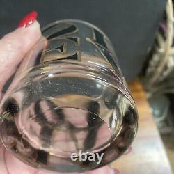 Cera Mcm Barware LOVE Double Old Fashion Whiskey Glasses Set 4 Pop Art