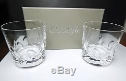 Christofle Crystal CLUNY Double Old Fashioned DOF, Pair, New in Box
