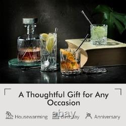 City Crystal Double Old Fashioned Glass Set of 4 11 Fl. Oz, Asymmetric Design