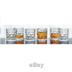 Crystal Whiskey Glasses Set Of 6 Drinking Brandy Double Old Fashioned Scotch 8oz