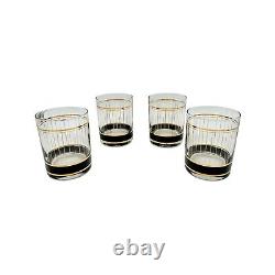 Culver 22K Gold Double Old Fashioned Glassware Barware Mid Century Set of 4