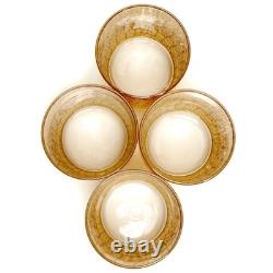 Culver 22k Gold Alligator Double Old Fashioned Bar Glasses Retro 1960s Set of 4