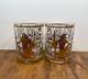 Culver Egyptian Pharaoh Double Old Fashioned Glasses Set of 2 with 22K Gold