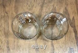 Culver Egyptian Pharaoh Double Old Fashioned Glasses Set of 2 with 22K Gold