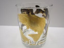 Culver Gold Lake And Stream Double Old Fashioned Glasses Set Of Four
