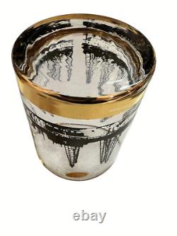 Culver Lotus MCM Oil Field Rig Derrick Double Old Fashioned Glasses Set Of 8