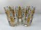 Culver Mardi Gras Double Old Fashioned Glasses Set of 5 Jewel Jester 22K Gold US