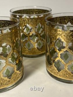 Culver VALENCIA Double Old Fashioned Glasses MCM Barware Mint Condition SET OF 5