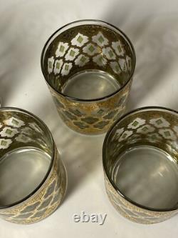 Culver VALENCIA Double Old Fashioned Glasses MCM Barware Mint Condition SET OF 5