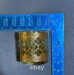 Culver Valencia 22 kt Gold & Green Double Old Fashioned (6) + Shot Glass (6) Set