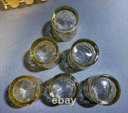 Culver Valencia 22 kt Gold & Green Double Old Fashioned (6) + Shot Glass (6) Set