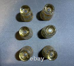 Culver Valencia 22 kt Gold & Green Double Old Fashioned (6) + Shot Glass (6) Set