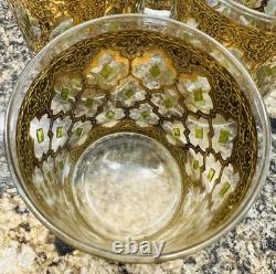 Culver Valencia 22 kt Gold & Green Double Old Fashioned Glasses (set of 8)